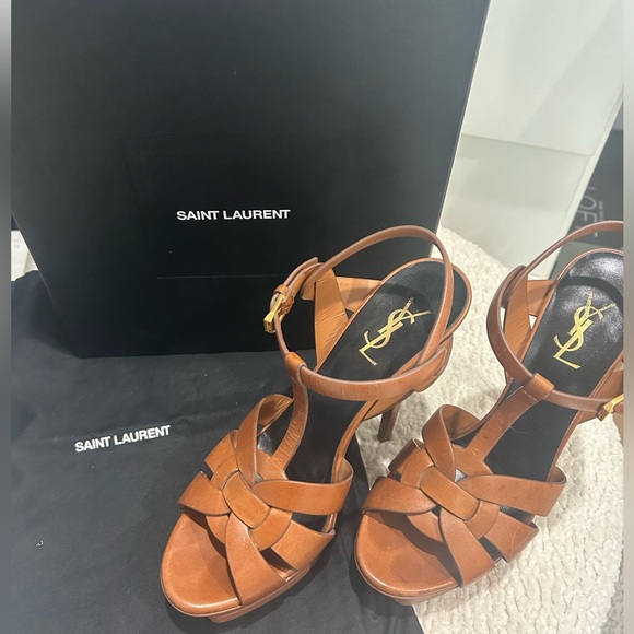 Saint Laurent Shoes - Saint Laurent Tribute Platform 105MM Sandal 
Size 40.  Worn twice